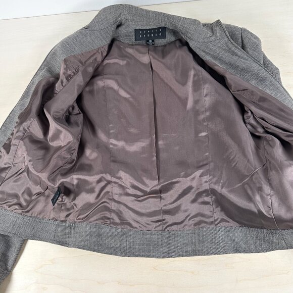 Finity Studio Wool Blend Jacket Women's 10 Brown tweed Pristine! - Picture 6 of 9